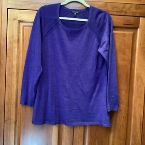 Eileen Fisher Purple 3/4 Sleeve Relaxed Blouse